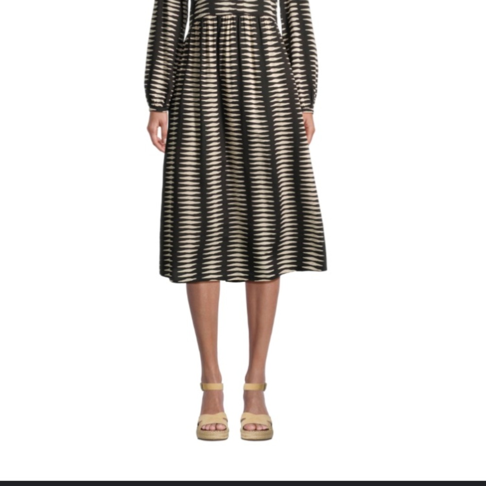 Cost Plus World Market Black and ivory Midi Skirt